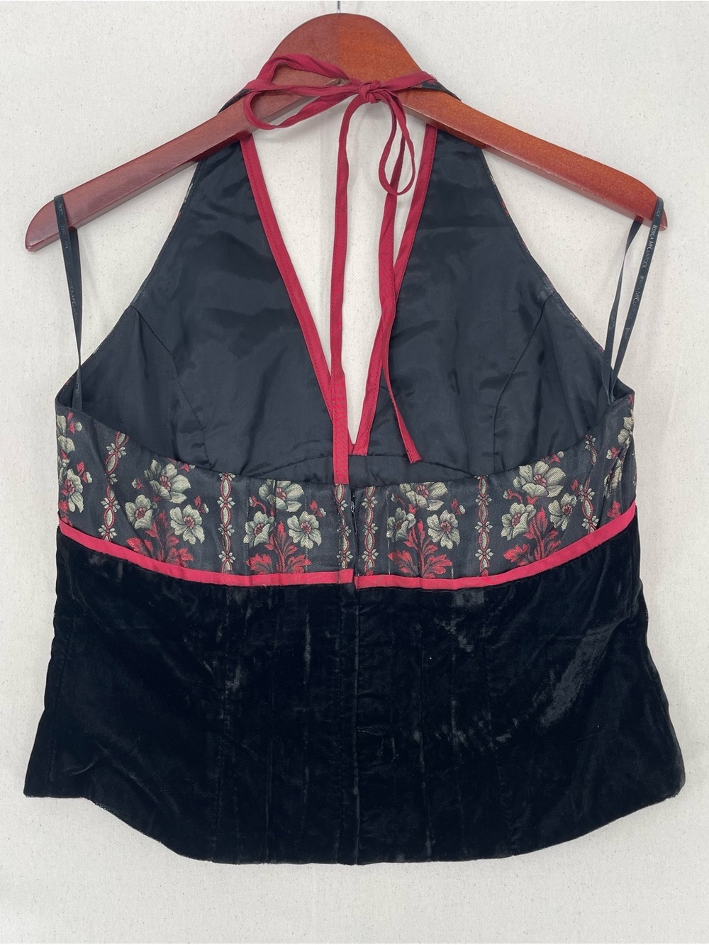 Y2K Scott McClintock Velvet Brocade Corset Top - Picture 3 of 10
